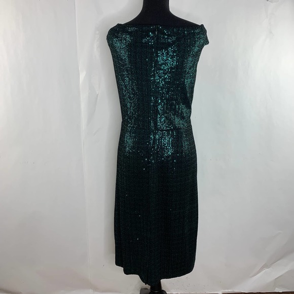 COPY - Lauren Ralph Lauren Green Sequin Dress NWT Size 16 - Picture 6 of 8